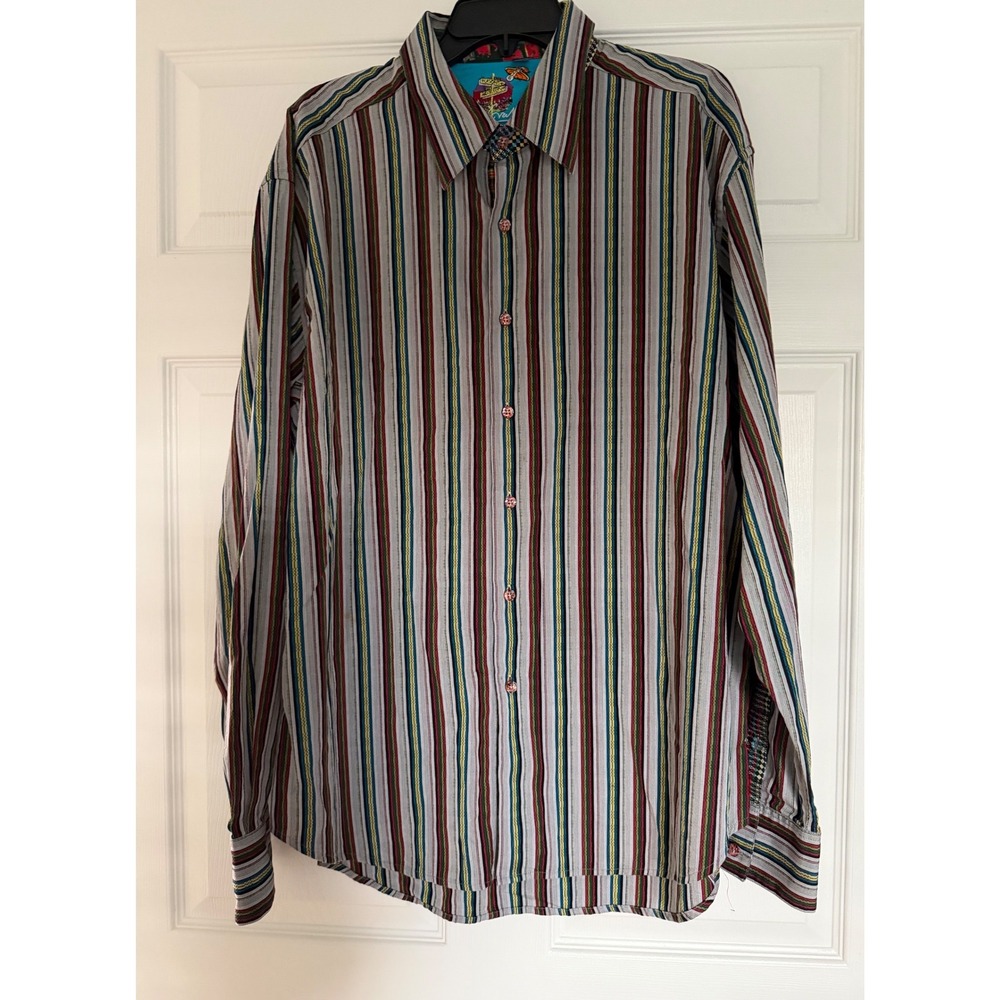 Robert Graham Haight Ashbury Men's 2XL Long Sleeve Striped Sport Shirt